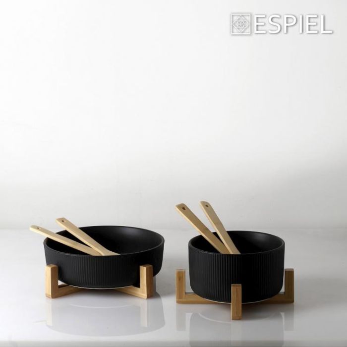 Espiel TVL102 bamboo base bowl & 2 servers