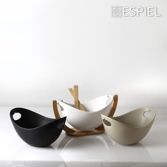 Espiel TVL109 bamboo base bowl & 2 servers