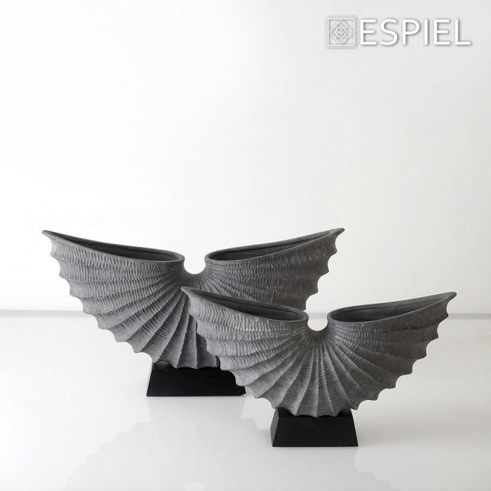 Espiel TAS108 ceramic decorative grey vase 42.5x11x25.5sm