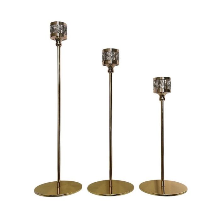 Espiel DWOA1012 metal candle holder set 3pcs 15/18/22sm