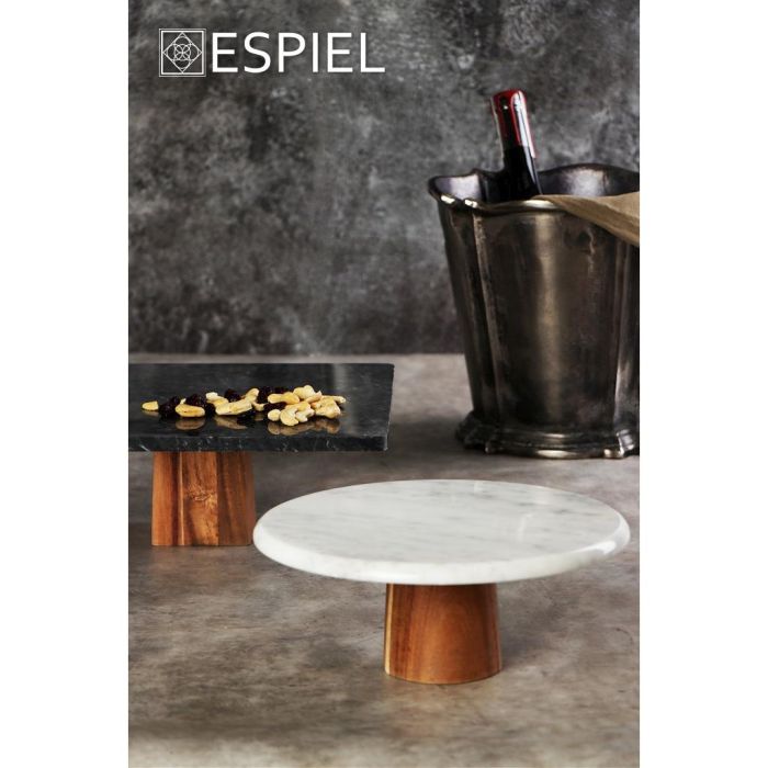 Espiel FAV236 marble footed plate white 25sm