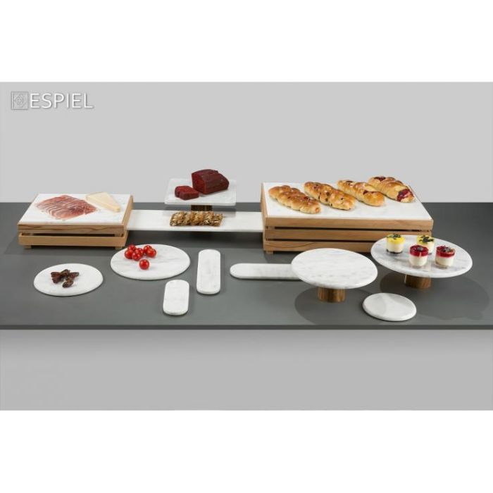 Espiel FAV236 marble footed plate white 25sm