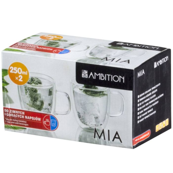Ambition 96854 SET OF 2 THERMIC MUGS / GLASSES MIA