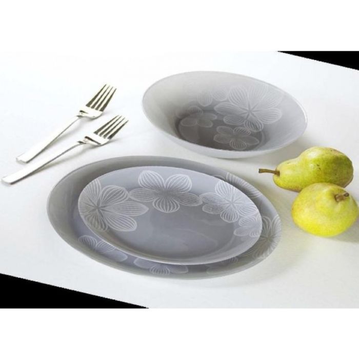 Ambition 10376 SOUP PLATE 20CM DREAM FLOWER GREY
