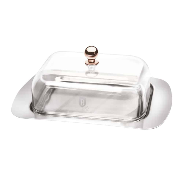 Berlinger Haus BH8823A butter dish with acrylic lid rose gold