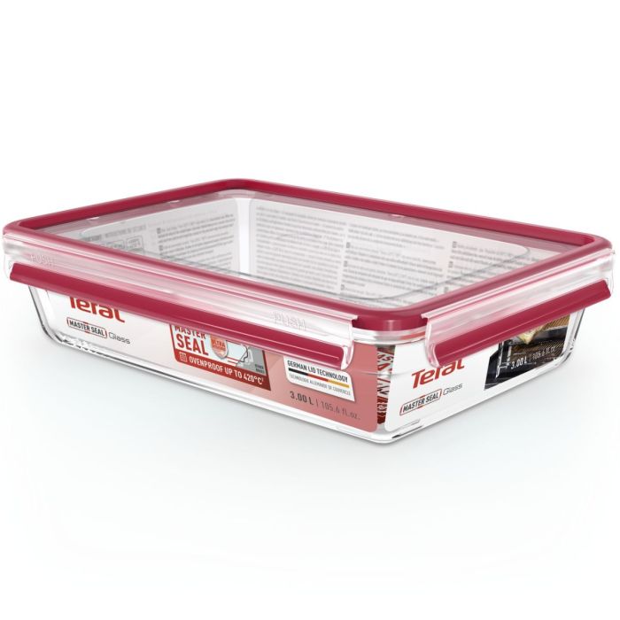 Tefal N1041210 container glass red 3l