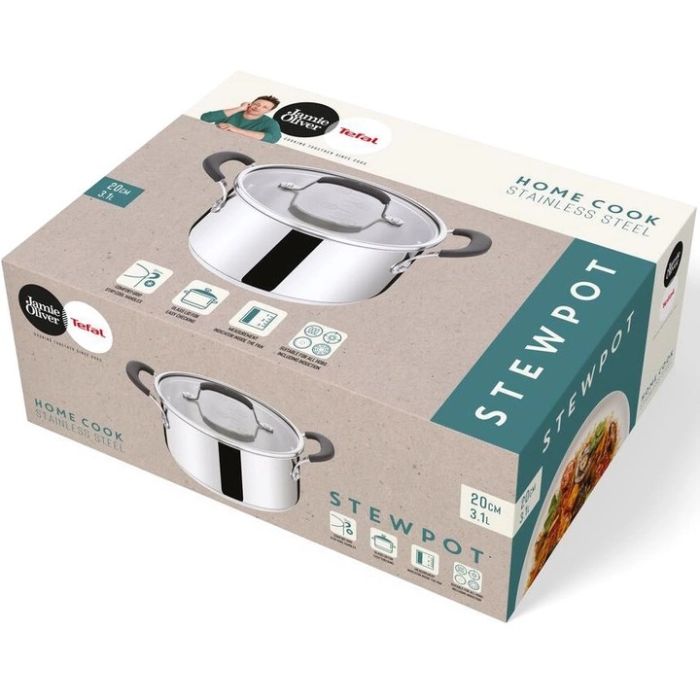 Tefal E3184455 Jamie Oliver casserole pot & lid 20cm 3.1l