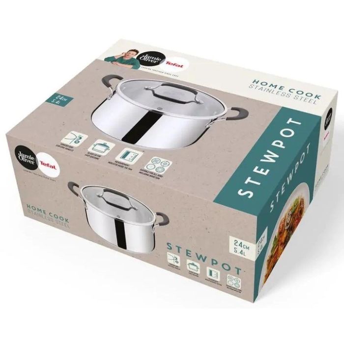 Tefal E3184655 Jamie Oliver casserole pot & lid 24cm 5.4l
