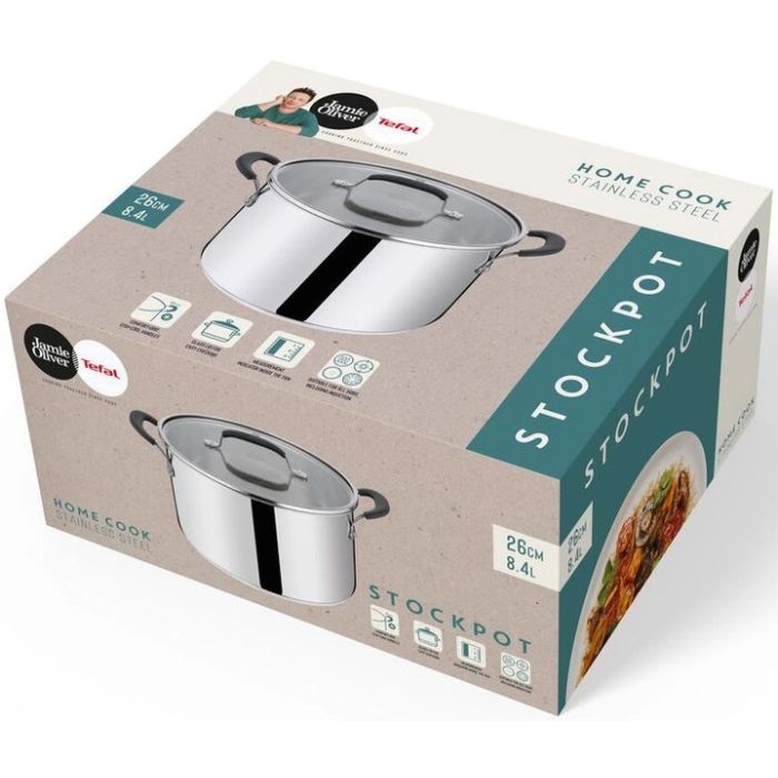 Tefal E3186375 Jamie Oliver casserole pot & lid 26cm 8.4l