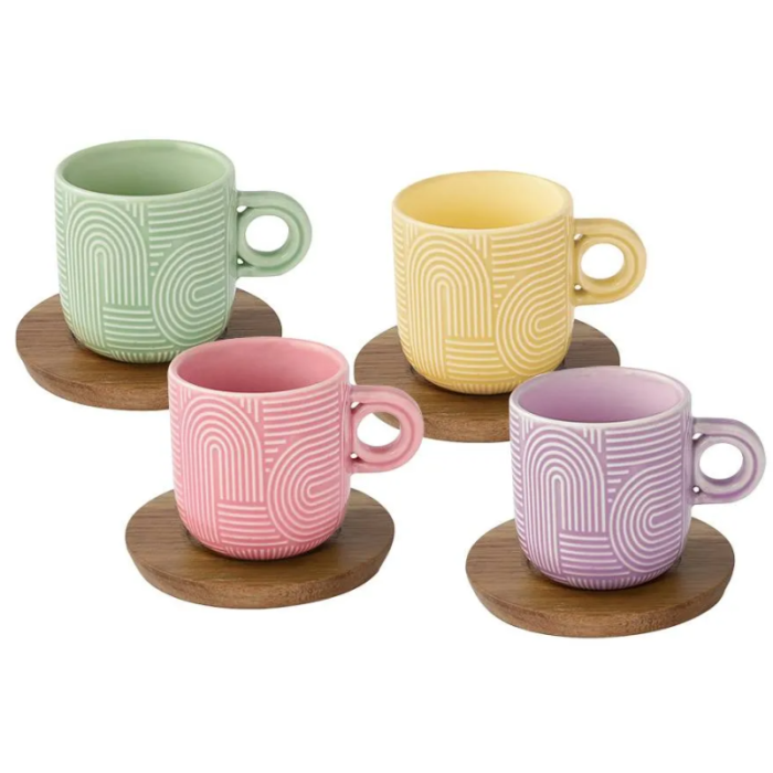 Easy Life 1782/TL06 coffee cup&saucer set 4x110ml