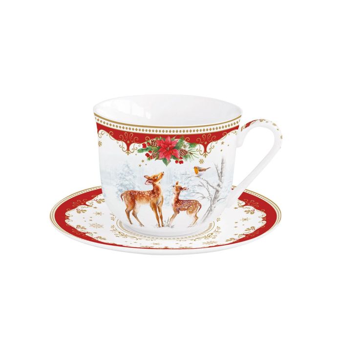 Easy Life R1110/CMEL Porc. tea cup with saucer