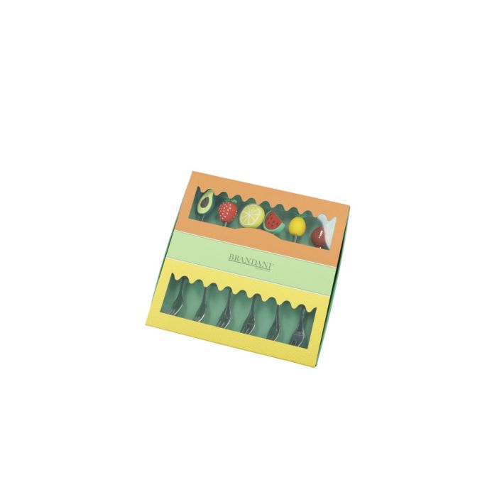 Brandani 50034 Silver Assortment fruits small fork set 6pcs
