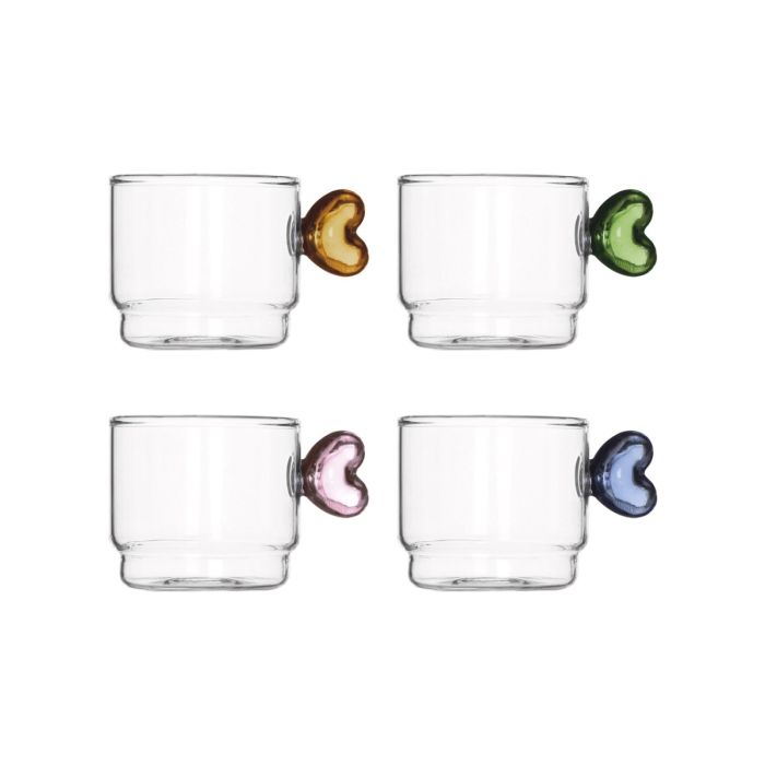 Brandani 51013 coure stackable small glass cup set 4x100ml