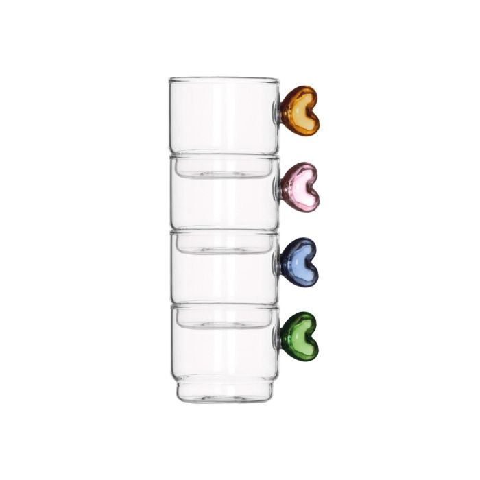 Brandani 51013 coure stackable small glass cup set 4x100ml