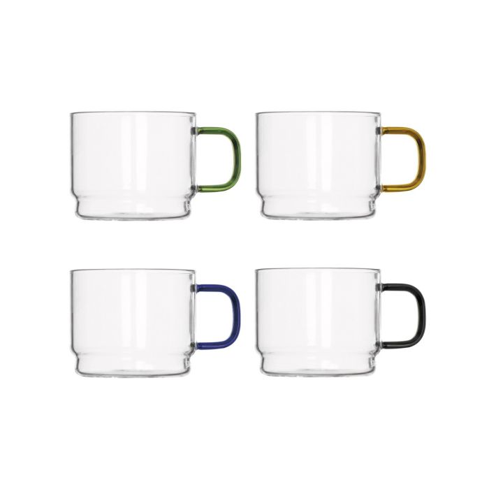 Brandani 51014 bridge stackable small glass cup set 4x100ml