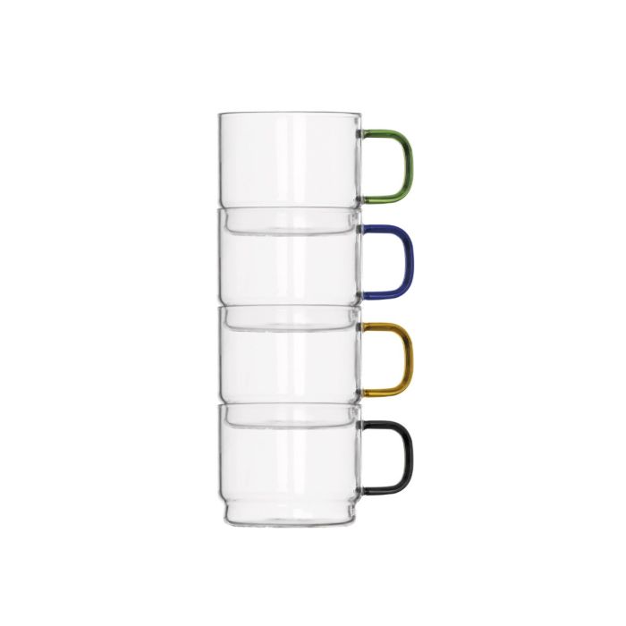 Brandani 51014 bridge stackable small glass cup set 4x100ml