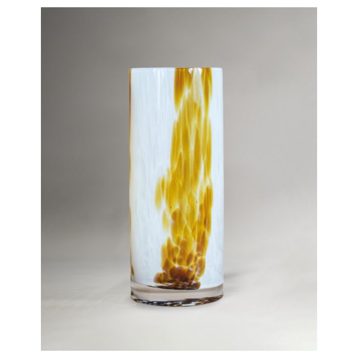 Brandani 40633 Dorico Amber & white glass vase 30x12cm