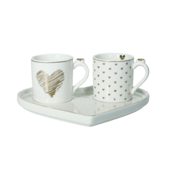 Brandani 51661 Amore Mio new bone china cups with saucer stripes