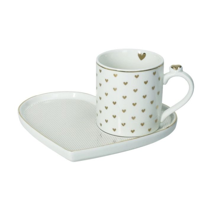 Brandani 51663 Amore Mio new bone china cup with saucer stripes