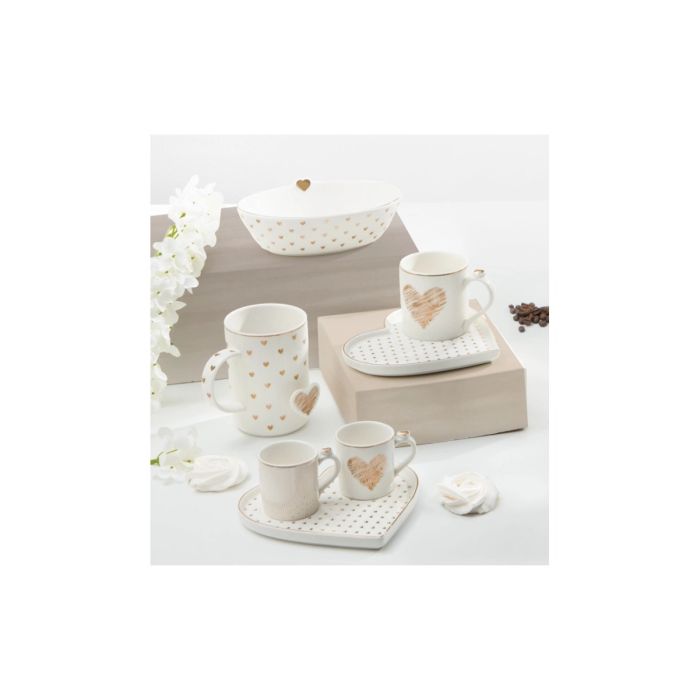 Brandani 51664 Amore Mio new bone china mug hearts