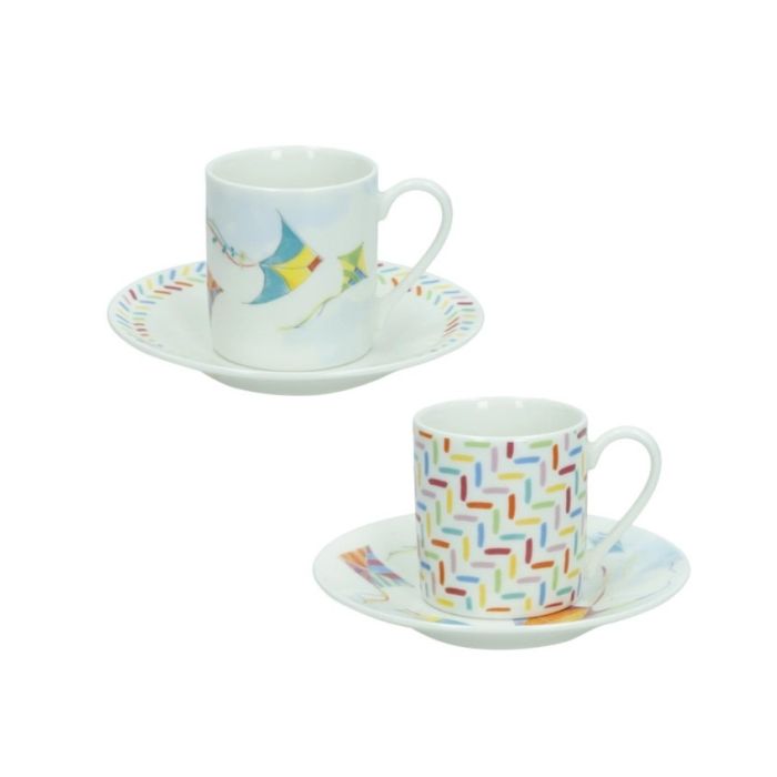 Brandani 51714 Aria new bone china coffee cup set 2pcs