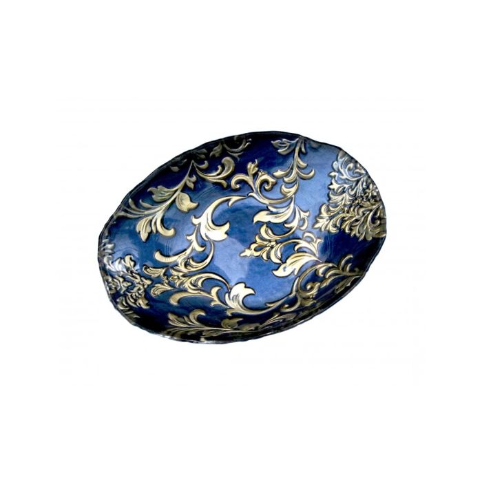 Brandani 51028 Blue Danube Glass Dessert Dish