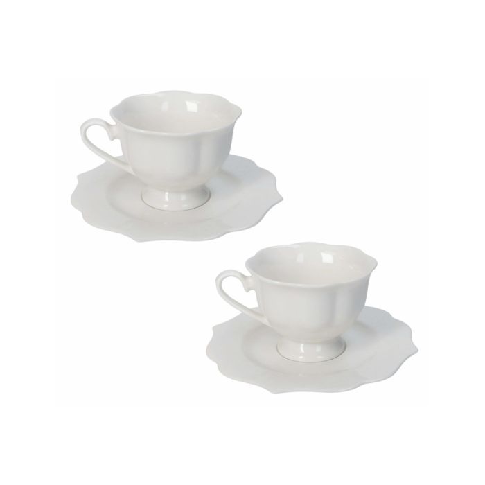 Brandani 52887 Queen new bone china tea cup set 2pcs