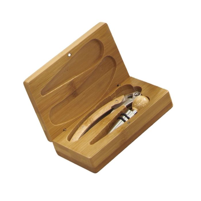Brandani 52917 wine tools set with bamboo case 2pcs