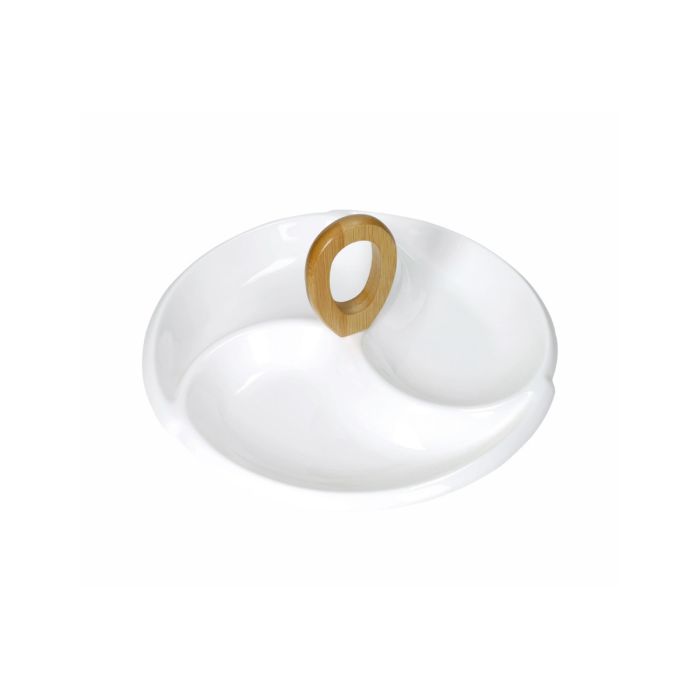 Brandani 52973 Stuzzica porcelain/bamboo starter dish