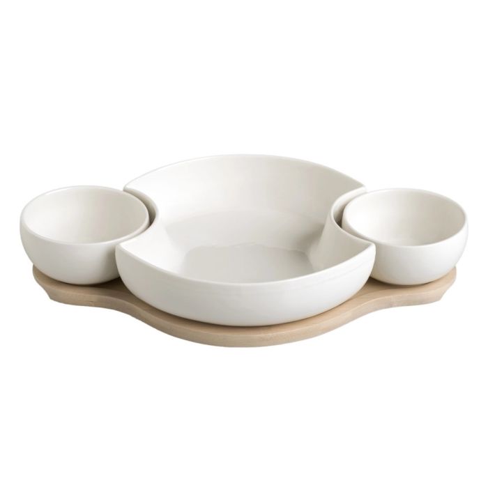 Brandani 53080 porcelain/bamboo clown white dish