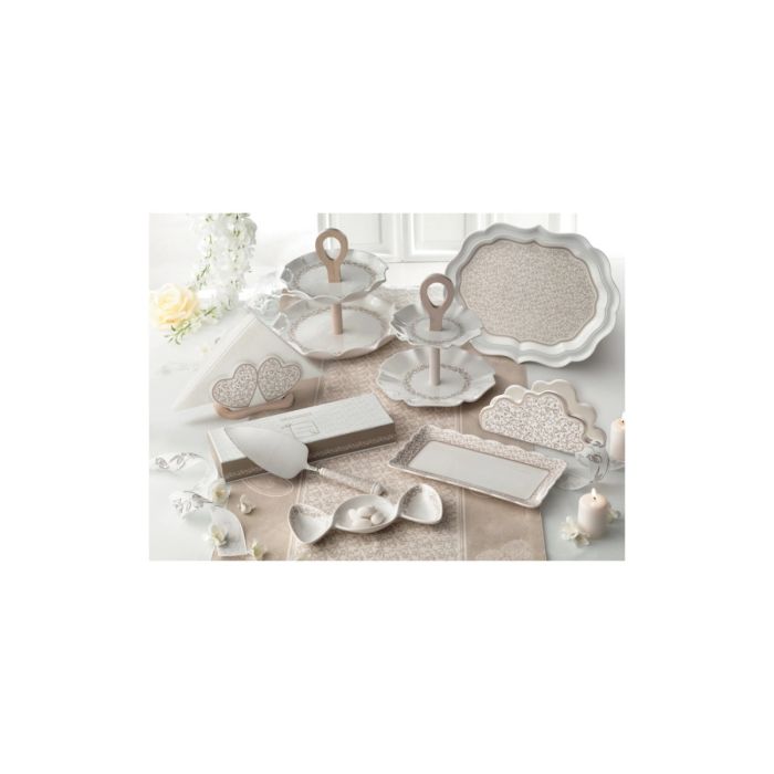 Brandani 53164 porcelain/bamboo cake stand