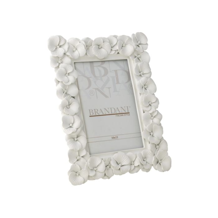 Brandani 53355 white polyresin primrose photo frame 10x15sm