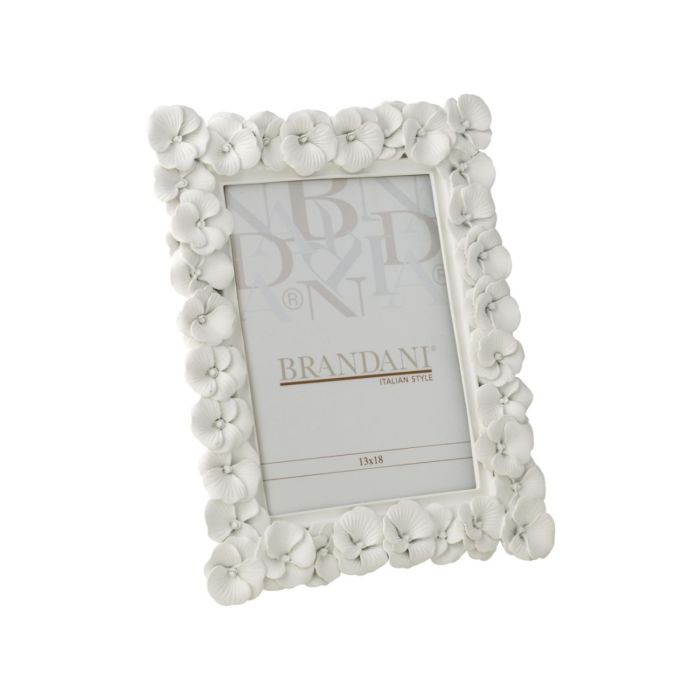 Brandani 53356 white polyresin primrose photo frame 13x18sm