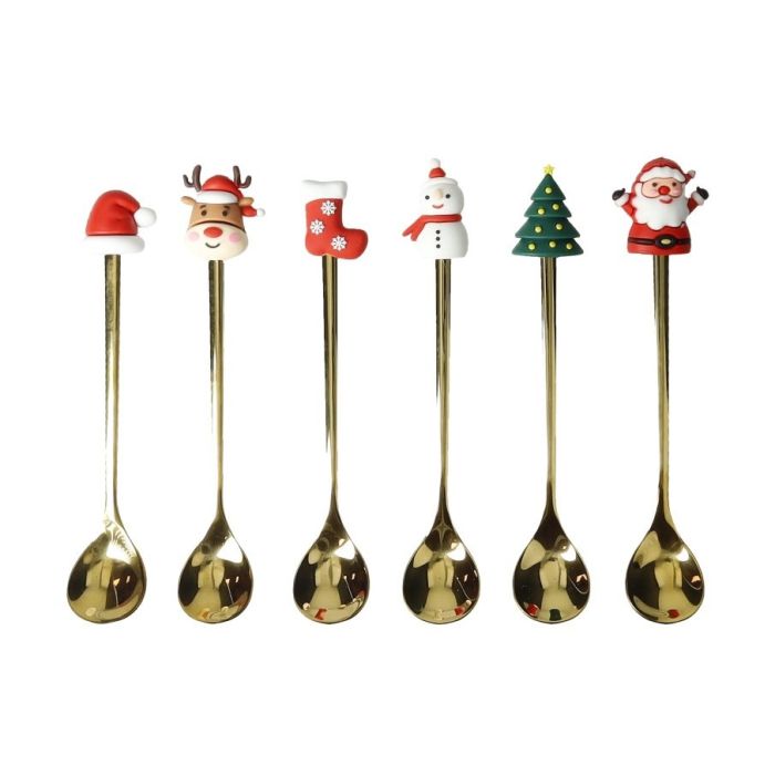 Brandani 89912 Xmas motifs gold spoon set 6pcs