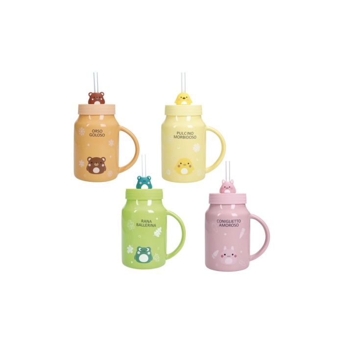 Brandani 50026 Amico Mio mug with silicone lid 450ml