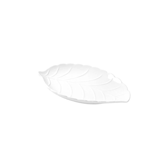 Brandani 51130 Alloro leaf white porcelain plate 26x18sm