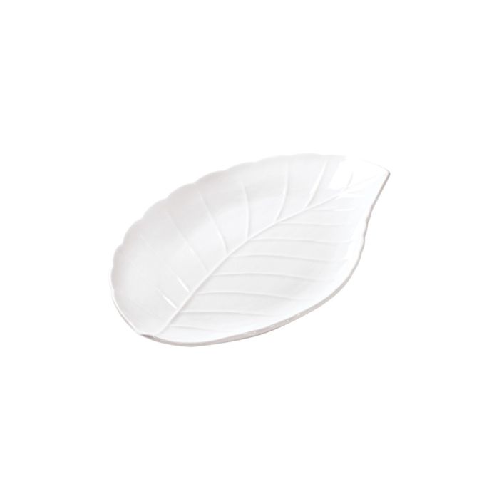 Brandani 51131 Alloro leaf white porcelain plate 31x22sm
