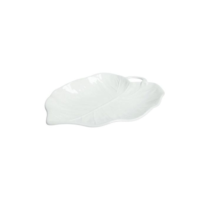 Brandani 51556 Tiglio leaf white porcelain plate 25x19sm
