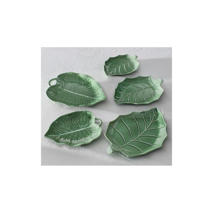 Brandani 51635 Pioppo leaf green porcelain plate 23x17sm