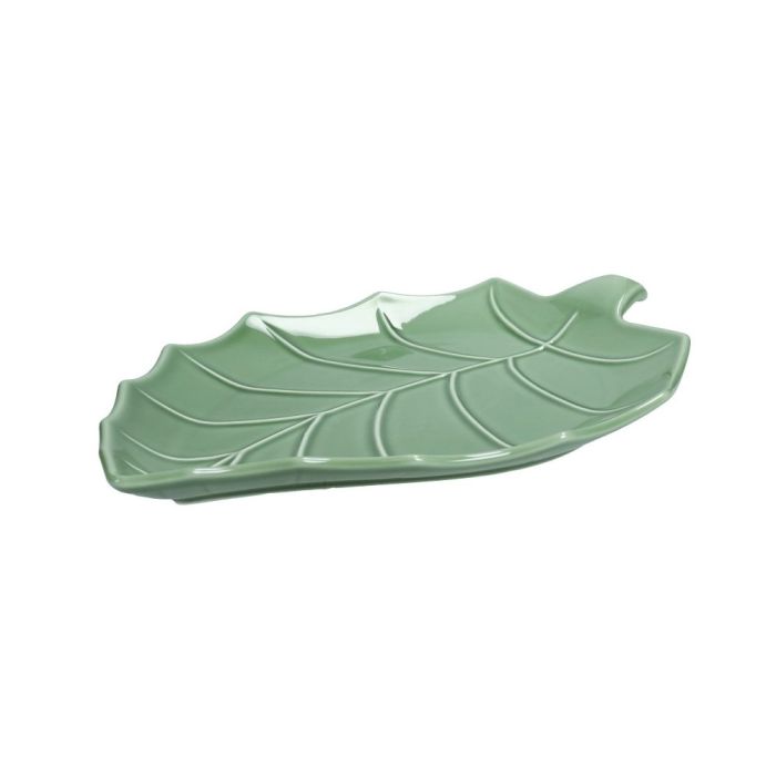 Brandani 51636 Pioppo leaf green porcelain plate 28x20sm