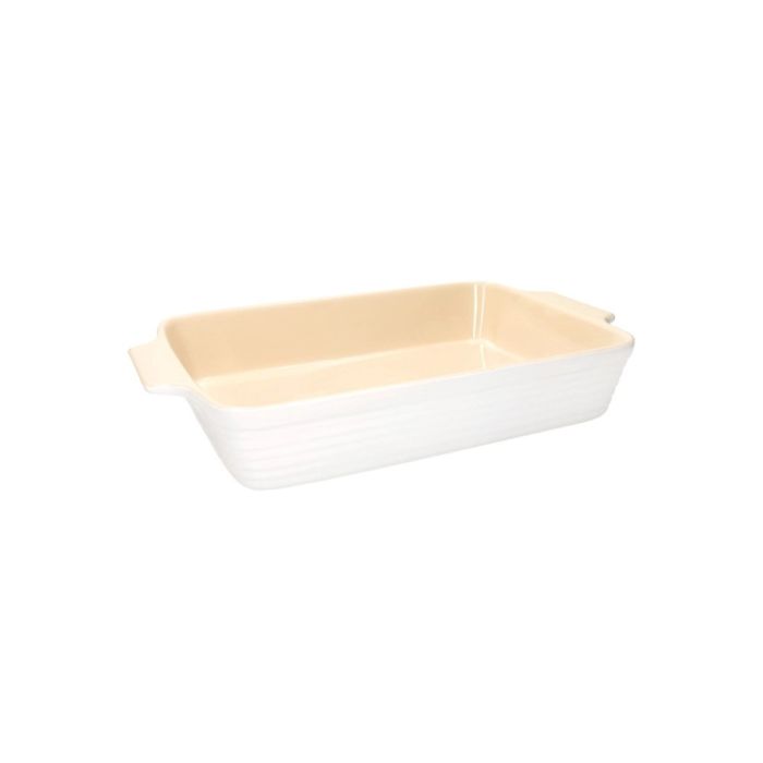 Brandani 51725 stoneware baking dish with handles white 44x27cm