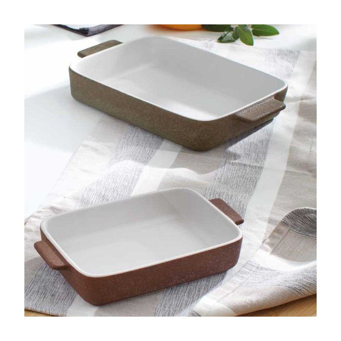 Brandani 51754 stoneware baking dish with handles brown 23x13.5x4.5sm