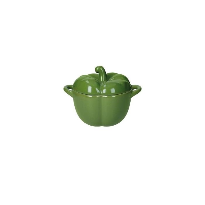 Brandani 52063 Pepper dolomite stoneware casserole with lid 15.5x11x11sm