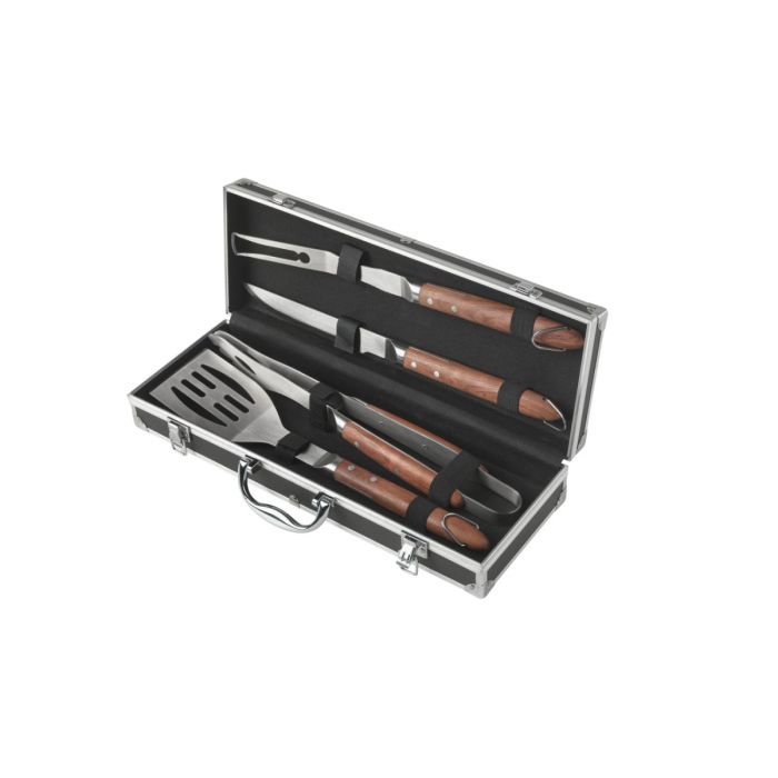 Brandani 52087 Barbecue case 4-piece stainless steel set 45x16x9sm