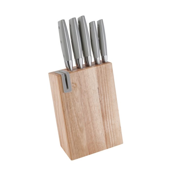 Brandani 52132 wooden knife block with sharpener