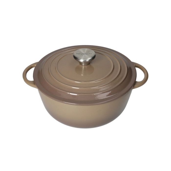 Brandani 52576 enameled cast iron casserole with lid dove gray 3l
