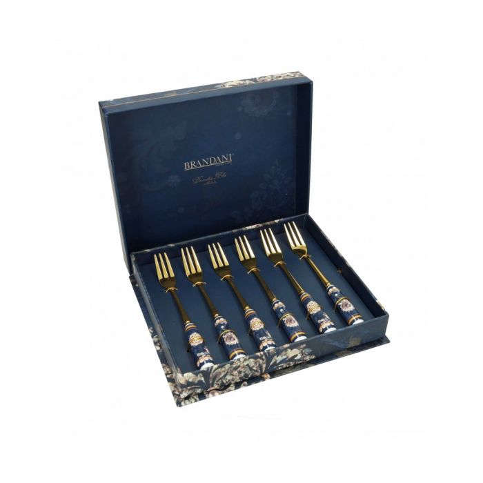 Brandani 52457 BLUE DANUBE gold fork set 6pcs