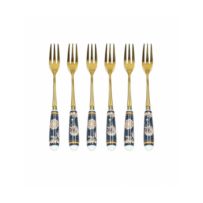 Brandani 52457 BLUE DANUBE gold fork set 6pcs