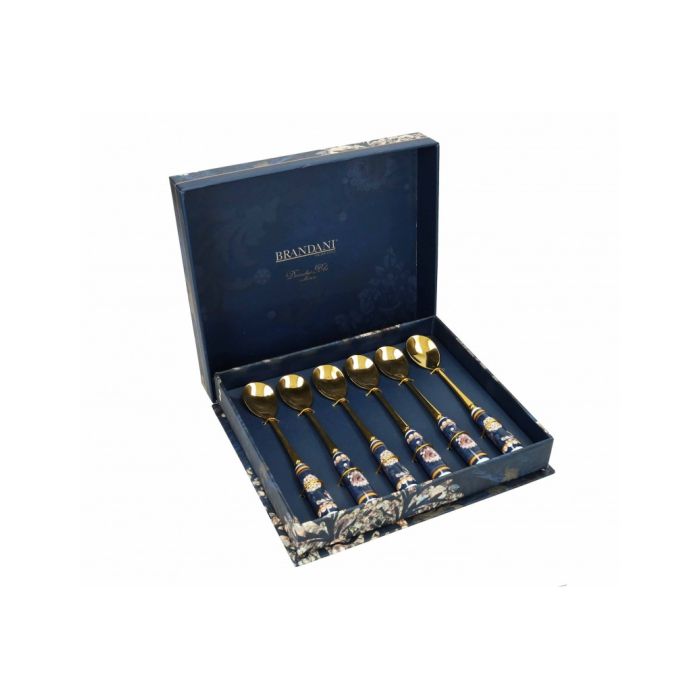 Brandani 52458 BLUE DANUBE GOLD spoon set x6