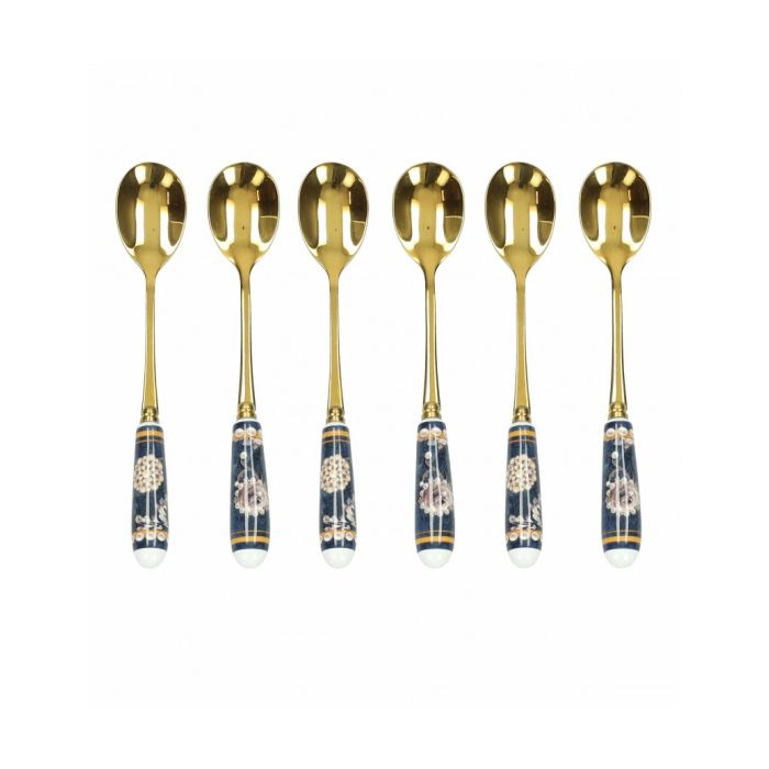 Brandani 52458 BLUE DANUBE GOLD spoon set x6